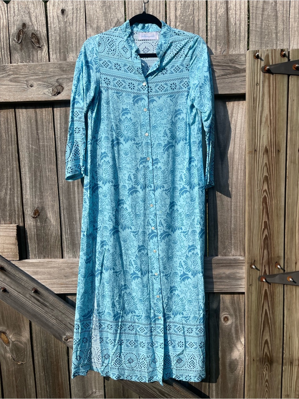 Walker & Wade Sky Blue Floral Button-Front Maxi Dress XS